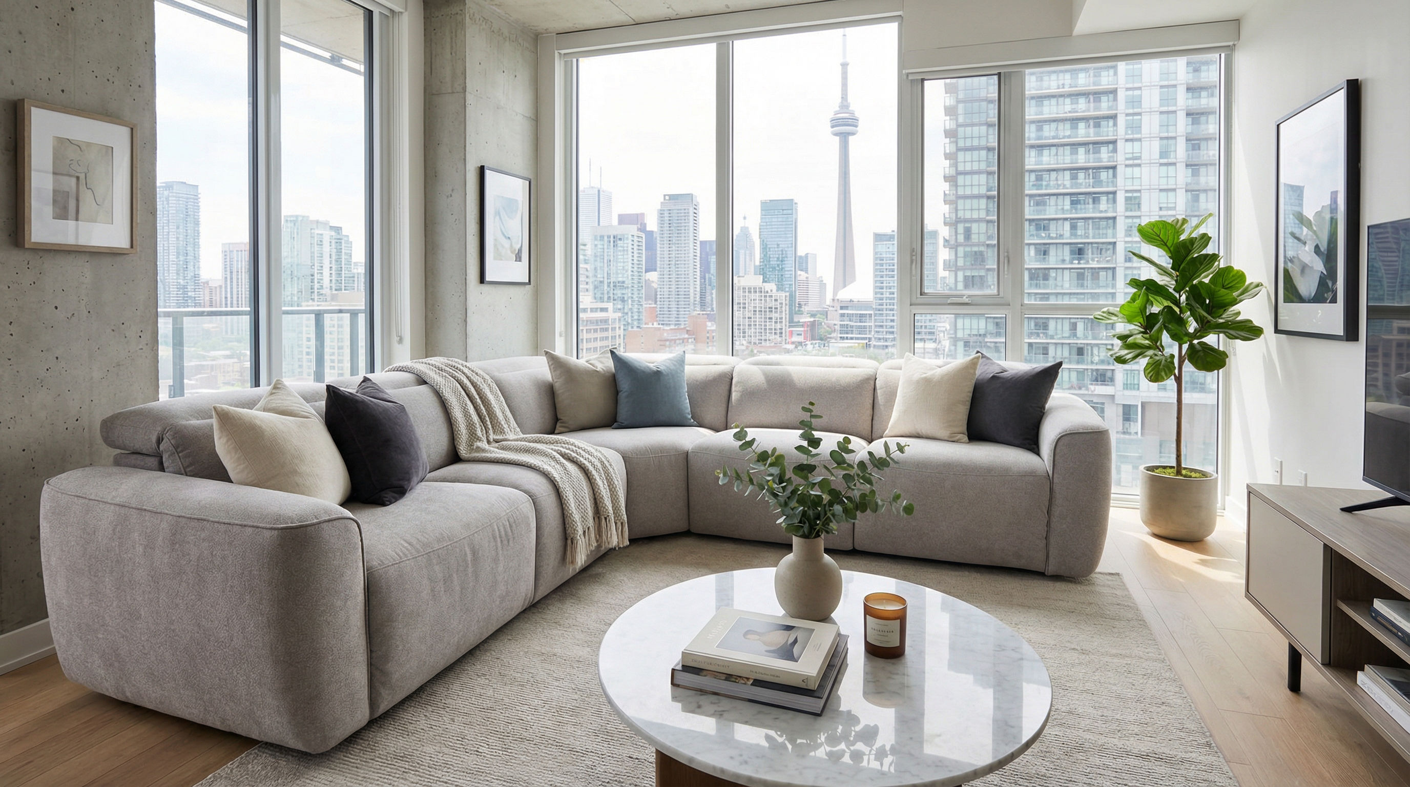 Barkley power recliner sectional in a media room